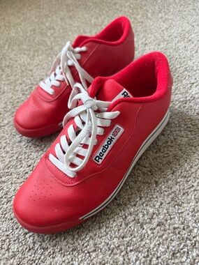 Reebok  Red Classic Lace-Up Sneakers